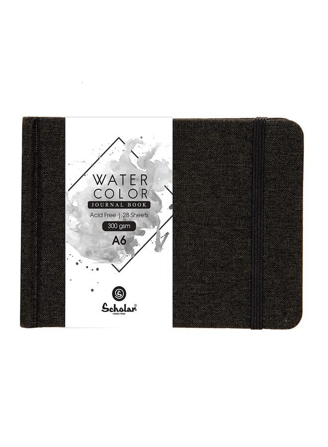 Scholar Watercolour Journal - 300 GSM Thick Artist Paper | Watercolor Sketchbook for Watercolour, Ink & Mixed Media | Durable Bound Art Journal for Painting, Sketching & Travel Art (A6) (Black) - Image 1